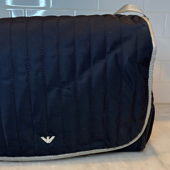 Armani Emporio Navy Blue Designer Baby Diaper Weekender Messenger Bag Set - Picture 3 of 16